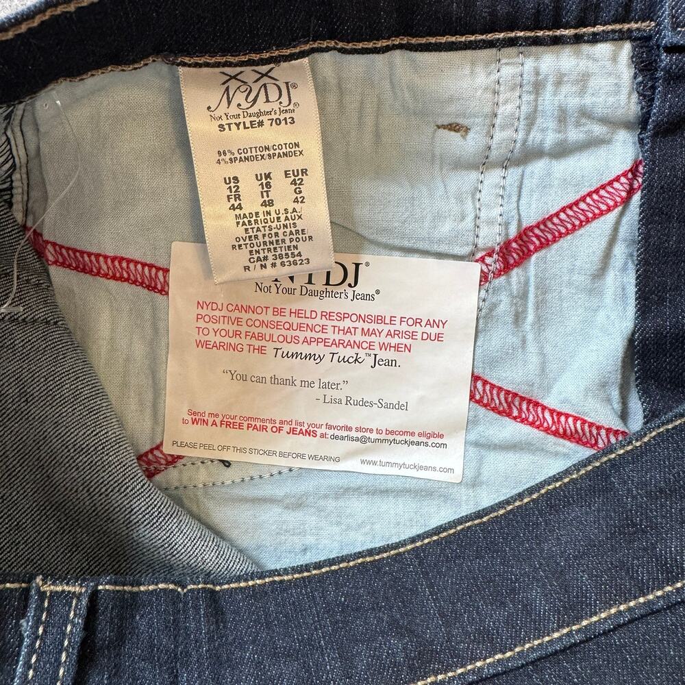 NYDJ Capri Jeans Womens 12 NWT Dark Wash Tummy Tuck Denim Cropped USA - Picture 14 of 14